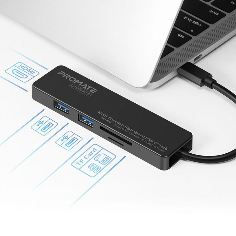 Promate Linkhub-C Multi-Function USB-C Hub (4617423519844) Promate Linkhub-C Multi-Function USB-C Hub (4617423519844)